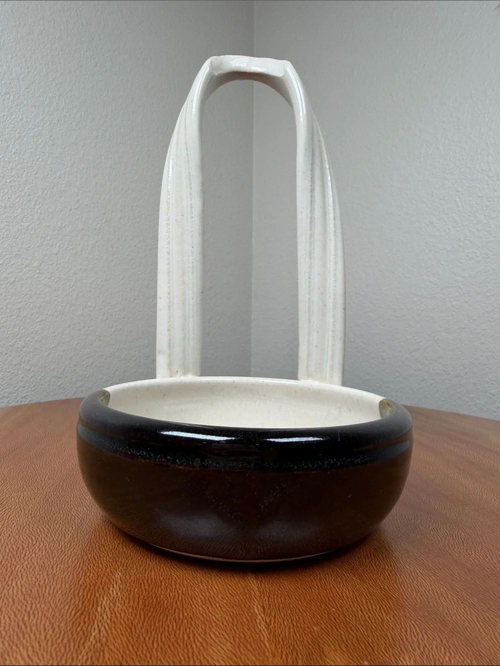 Handmade Art Pottery Ceramic Standing Spoon Rest Cottagecore Farmhouse white